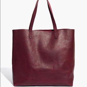 Madewell Leather Maroon Transport Tote